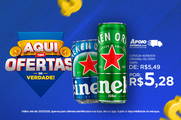 Cerveja Heineken Original ou Zero 350ml 23/11